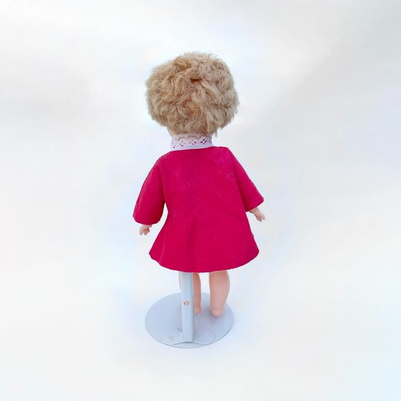 Vintage 60s Vinyl 12" Toddler Doll Marked K11 ~ Strawberry Blond Hair Aqua Eyes - Picture 6 of 10